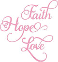 ESTART Faith Hope Love 3 Pieces Metal Wall Decor Inspirational Pink Letter Sign Wall Art Rustic Vintage Farmhouse Word Metal Sign Family Wall Decor for Home Bedroom Living Room (Pink)