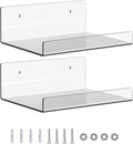 Wall-Mounted Acrylic Shelves Suitable for Wall-Mounted Display Rack Storage Rack Suitable for Children's Bookshelf Room Wall Decoration Bedroom Kitchen Living Room (2, 6“)