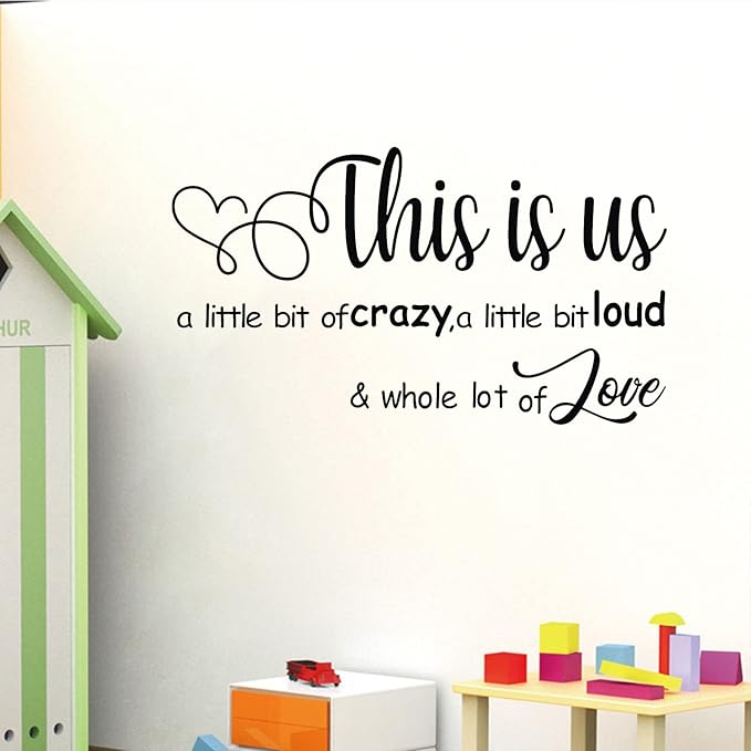 Wall Stickers, Family Letter Quote Water, Proof Home Decor Wall Sticker, Removable Vinyl Decal Art Mural for Living Room Bedroom-This is Us