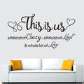 Inspirational Family Wall Stickers for Bedroom: Motivational Home Quotes Vinyl Art Wall Decals for Living Room Kitchen Apartment Bathroom - This is US 21" X 11"
