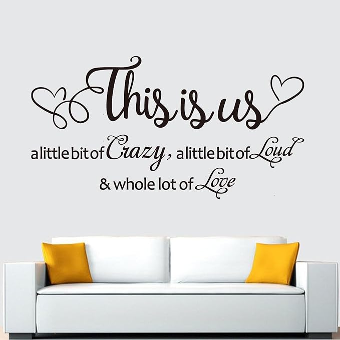 Motivational Home Wall Decals for Bedroom: Inspirational Family Quotes Vinyl Art Wall Stickers for Living Room Bathroom Kitchen Apartment - This is US 36.2" X 19"