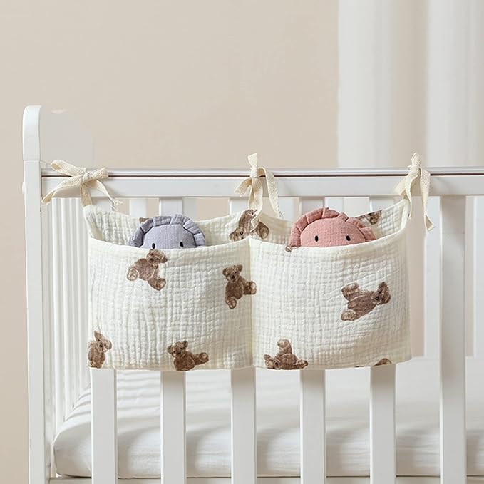 Baby Bedside Hanging Bag Portable Diaper Storage Bottle Organization Hanging Storage Bag Baby Bedding Bedside Accessories