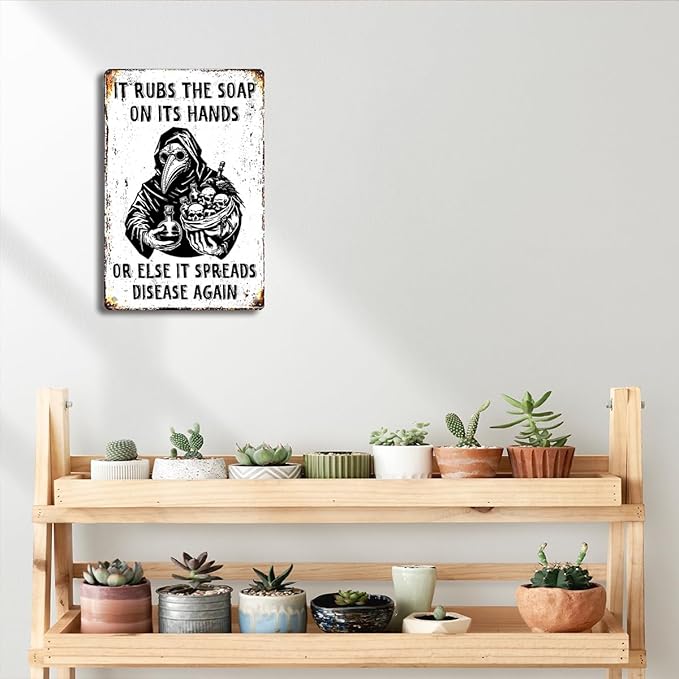 Funny Gothic Tin Home Decor Wall Decor Guest Wall Decor Art Metal Tin Sign In The Bathroom Bedroom 8 X 12 Inch