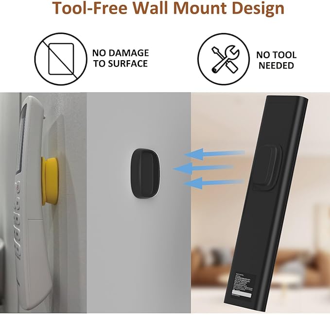 5 Pack Upgraded Magnetic Remote Control Holder Wall Mount - Enhanced N52 Magnets & Stronger Adhesive, No-Drill Remote Organizer for TV/Fan/AC Remotes