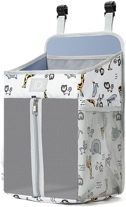Hanging Baby Diaper Caddy Organizer Oxford Fabric Diaper Stacker and Crib Organizer Baby Bedside Hanging Storage Bag with Organized Compartments Table Diaper Organizer 02