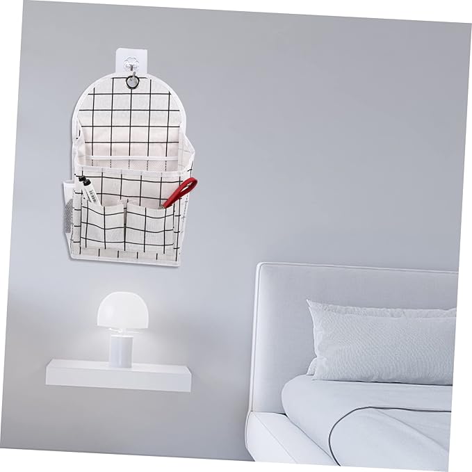 PRETYZOOM Bedside Hanging Storage Bag Multipurpose Organizer Pouch for Dormitory Bedroom for Phones Chargers Books and Items