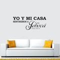 Bible Verse Wall Decals for Adults: Christian Spanish Quotes Inspirational Vinyl Art Wall Decals for Living Room - Yo Y Mi Casa Serviremos A Jehová 32" X 12.5"