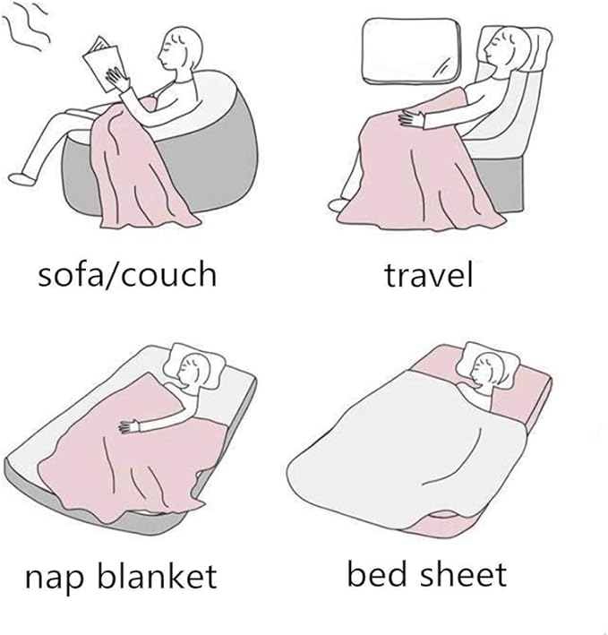 LOMAO Sherpa Fleece Blanket Easter Gifts for Mom Cozy Soft Throw Blanket for Women Men Dual Sided Couch Sofa Bed Blanket (Pink,51x63)