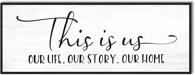 This Is Us Signs 40''x15'' Family Wall Decor for Living Room, Farmhouse Home Decor Wall Entryway Quotes Framed Hanging Bedroom Decorative Plaques Art
