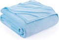 Hansleep Fleece Light Blue Throw XL Blanket, Super Soft Flannel Fuzzy Plush Cozy Blanket for All Seasons, Light Blue, Throw XL 50x70 Inches