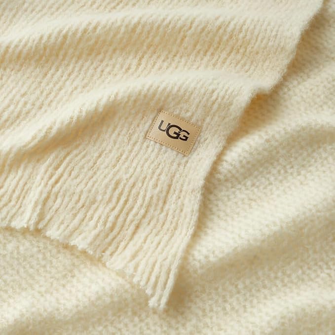UGG Knit Throw Blanket – Soft Lightweight Throw Blanket for Couch, Bed Throws or Luxury Home Decor, Blankets & Throws for Home, Living Room and Bedroom, 50" x 70" (Margot) (Yellow)