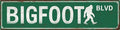 Bigfoot Blvd Metal Sign 4x16in Funny Rustic Plaque for Cabin Road Outdoor Adventure Wall Art