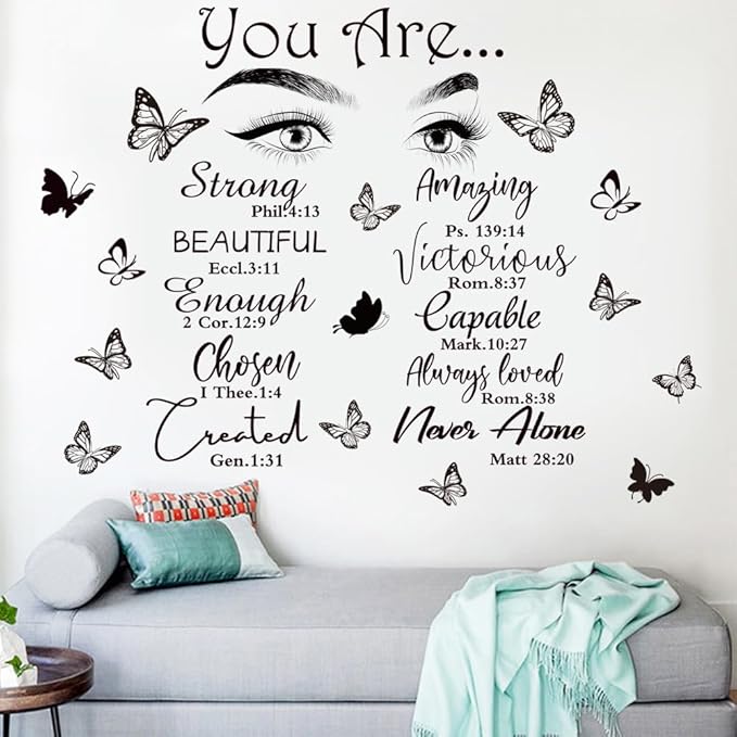 Inspirational Wall Art Quotes Stickers 'You Are Amazing' - Vinyl Decals for Bedroom & Living Room Home Decor