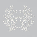 Meltset Metal Tree Leaf Wall Decor, Vine Olive Leaf Branch Wall Art,Wrought Iron Artwork, Decorative Wall Sculptures Above The Bed, Living Room, Indoor and Outdoor (S/White)