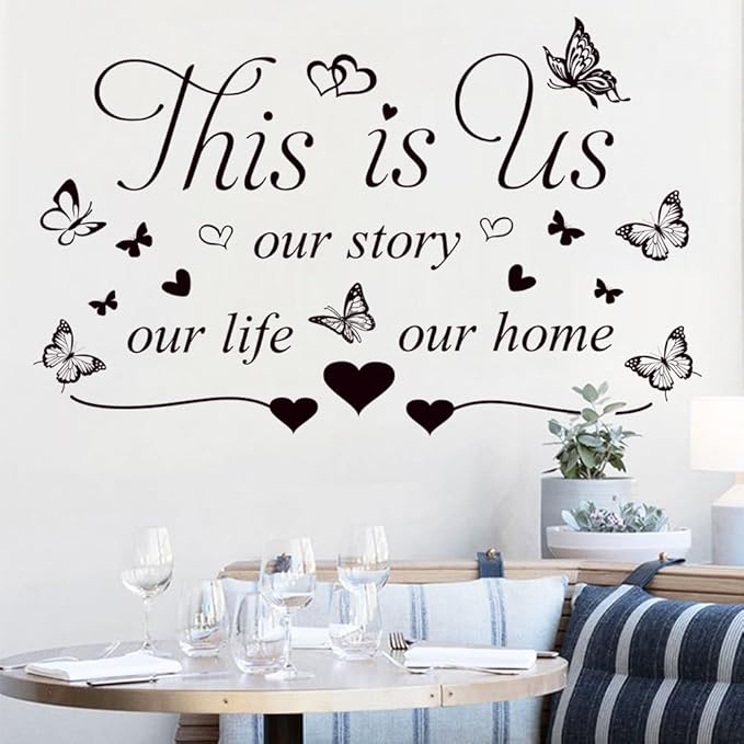 Inspirational Quote Wall Decals This is us a Little bit of Crazy Loud Whole lot of Love Wall Art Decal Vinyl Home Decoration Murals for Living Room Wall Stickers Bedroom Decor
