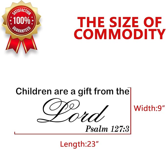 AnFigure Wall Decals for Kids, Scripture Wall Decals, Quotes Living Room Bible Verse Faith Prayer God Biblical Religious Christian Home Art Decor Vinyl Stickers Children Area Gift From The Lord 23"x9"