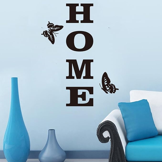 Motivational Family Quotes Wall Decals: Inspirational Home Butterfly Vinyl Art Wall Stickers for Bedroom Living Room Kitchen Apartment Bathroom - Home 21.6" X 28.6"
