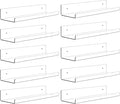 Dezzer 10 Pack Acrylic Shelves for Wall, 15" Clear Acrylic Floating Shelves for Bathroom Bedroom, Invisible Bookshelf Wall Ledge Storage Shelf Books Perfume Toys Action Figure Display Shelves