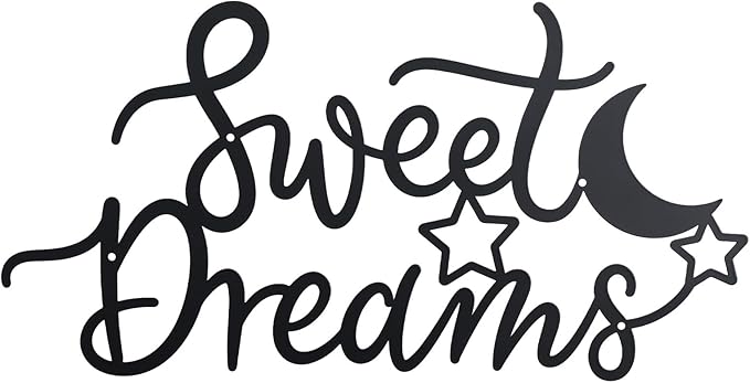 OYEFLY Metal Sweet Dreams Wall Decor,Modern Black Metal Wall Art (style 2)