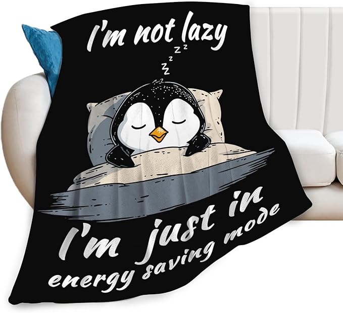 Penguin Blanket for Girls Women Boys Men Adults Kids Soft Cozy Fleece Sleeping Penguin Throw Blankets Gifts Warm Flannel Plush Lightweight Decor for Couch Bed Sofa 80"X60"