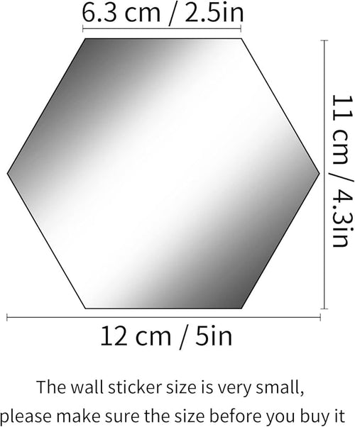 24 Pieces Removable Acrylic Mirror Setting Wall Sticker Decal for Home Living Room Bedroom Decor (Hexagon, 24 Pieces)