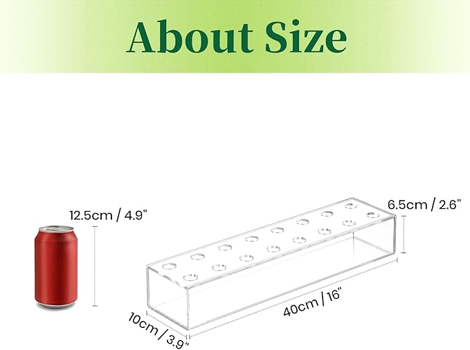 Rectangular Acrylic Vases for Centerpieces, 16 Inches Long Floral Vase with Holes for Flowers, Clear Rectangle Box Tray for Roses Modern Flower Arranger for Wedding Home Dining Table Decor, 1pcs