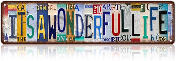 Vintage It's A Wonderful Life Wall Decor Street Signs Home Bar Coffee Metal Tin Signs 16 x 4 Inches