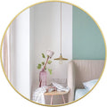 Growsun 21'' Round Mirror, Metal Frame Circle Wall-Mounted Mirror for Bathroom, Living Room, Vanity