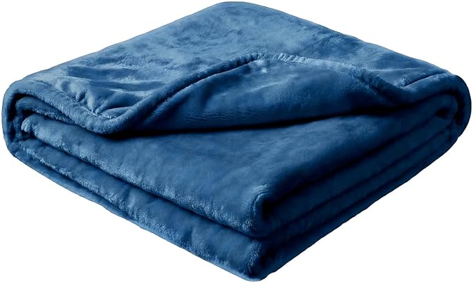 Plush Velvet Fleece Bed Blanket, Lightweight Queen Size Blanket, Soft Fuzzy Cozy Blanket for Couch (Royal Blue, Queen)