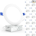 Sunco 12 Pack Recessed Lighting 6 Inch LED, Canless Ceiling Lights Slim with Junction Box, 1200 LM, 14W (100W Equivalent), 6000K Daylight Deluxe, Dimmable, Wafer Thin, 50000 Lifetime Hours ETL.