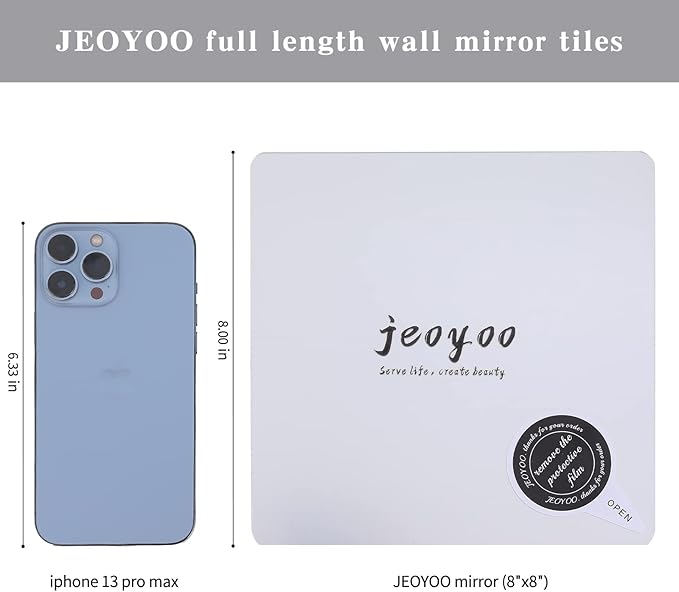 Wall Mirror Full Length, on Door Mirrors, Cheap Mirror Acrylic, shatterproof Gym Mirrors for Home Gym, 8"X8"-4 Pcs, Workout Non Glass Mirrors for Bedroom, Over Door Mirror Kids