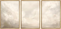 MUDECOR Framed Wall Art Print Set Neutral Cloudscape Soft Beige Abstract Sky Illustrations Modern Art Boho Decorative Colorful Chic for Living Room, Bedroom, Office - 24"x36"x3 Natural