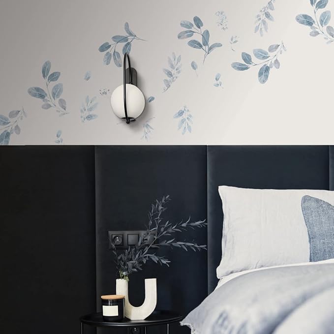 RoomMates RMK5154SCS Dancing Leaves Peel and Stick Wall Decals , Blue