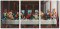 The Last Supper Painting Prints on Canvas Last Supper Wall Art Decor for Living Room Modern 3 Panels Jesus Pictures Posters Giclee Gallery Wrap Artwork Stretched Framed Ready to Hang - 16" x 24" x 3