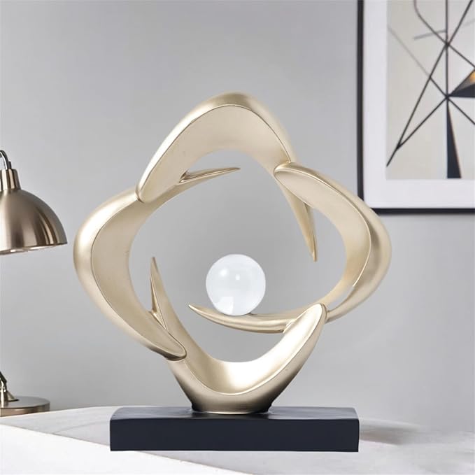 Abstract Sculpture Art Home Decor Accents Modern Decorative Objects for Living Room Shelf Coffee Table TV Stand Cabinet Office Decor Accents (Gold)