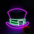 Mad Hatter Hat Neon Signs for Wall Decor Dimmable Alice in Wonderland LED Lights for Bedroom Man Cave Party Bar Background Decoration Birthday and Halloween Gifts, 11.42 * 9.8 Inches