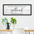 TQianJiang Dining Room Wall Decor The Best Memories Are Made Gathered Around The Table Sign 24"×10" for Farmhouse Vintage Dinner Kitchen Plaque Large Rustic Horizontal Wall Hanging Art (Black)