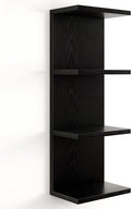 Fun Memories 4 Tier Wall Shelf Unit, Vertical Floating Shelf, Wall Mount Lack Shelving Home Decor Organizer Tall Tower Design Utility Shelving for Bedroom Living Room, Black