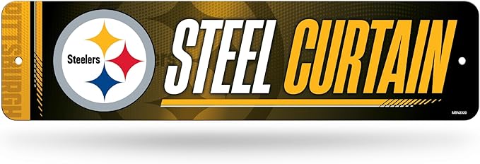Rico Industries NFL Football Metal Street Sign 4" x 15" Home Décor - Bedroom - Office
