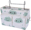 Bedside Caddy Hanging Organizer,Canvas Bag Pockets Basket Multifunction Bedside Organizer for Bunk College Dorm Bed Rails with Magazine Books Phone Cable Tablet Water Bottle,Blue Clouds