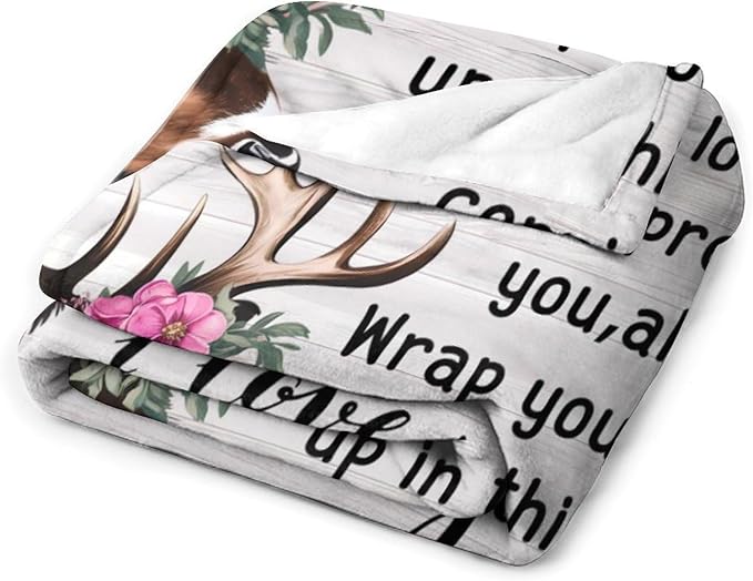 ITFRO Wife Gift Flannel Fleece Throw Blanket Pillow Cover Set 50x60 Inch Ultra Soft Polyester Blanket 18x18 Inch Plush Pillow Case All Seasons for Valentine's Birthday Christmas (Wife)