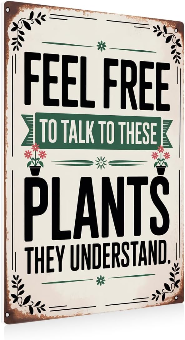 Cottagecore Garden Signs for Outside Decor Gifts Vintage Gardening Metal Tin Signs for Home Garden Greenhouse Living Room Bedroom Yard Outdoor Decor 8X12 Inch