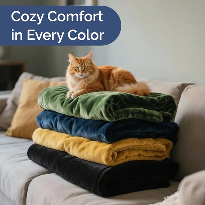 Ultra Soft Fleece Blanket Twin Size - Flannel Fleece Luxury Twin Blanket - Lightweight for Couch Bed Chair - Thick, Warm and Breathable - All Season Cozy Fuzzy, Anti-Static Microplush Bedding, Navy