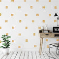120pcs Modern Line Wall Stickers Boho Nursery Kids Living Room Scandinavian Home Décor Self-Adhesive Murals Vinyo DIY Gift YT5037 (Yellow)
