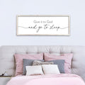 Give It To God And Go to Sleep Wall Decor 40"X15" Master Bedroom Above Bed Large Wood Framed Sign Rustic Guest Room Over Bed Wall Hanging Art (White)