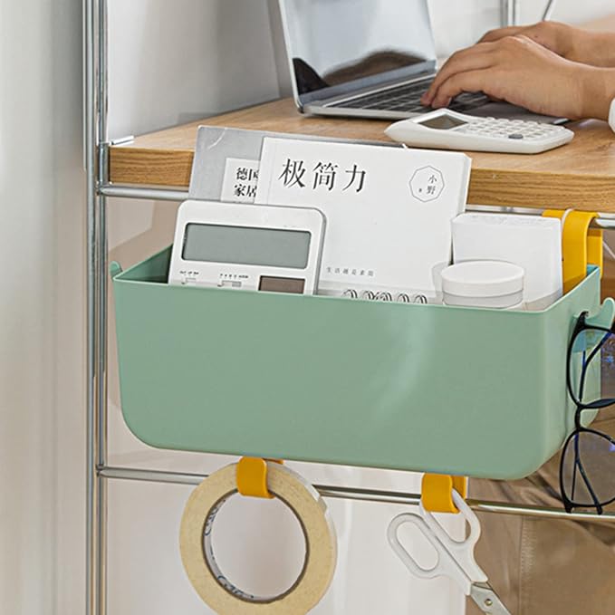 Zerodeko Hanging Bedside Organizer Storage Box with Detachable Hooks - Multi-Purpose Storage Caddy for Phones Glasses and Essentials - Space Saving Bed Headboard Shelf for Dorms and Small Rooms