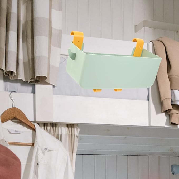 Zerodeko Hanging Bedside Organizer Storage Box with Detachable Hooks - Multi-Purpose Storage Caddy for Phones Glasses and Essentials - Space Saving Bed Headboard Shelf for Dorms and Small Rooms