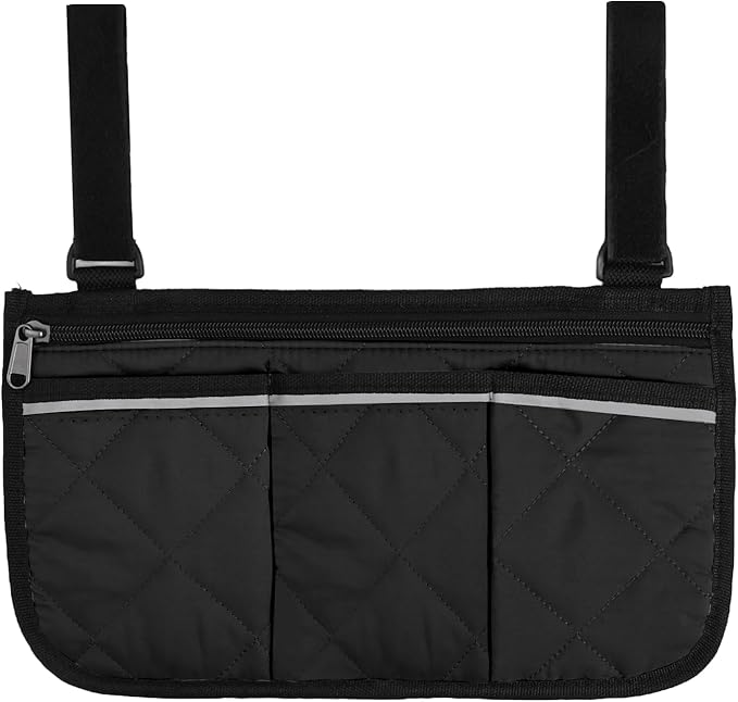 Camping Armrest Storage Bag, Chair Armrest Organizer, Car Seat Hanging Bag, Extended Back Buckle Canvas Beach Chair StorageBag, Side HangingBag For Bedside/Outdoor/Beach/Camping(black)