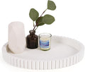 Oval Tray for Coffee Table Decor, 13" Concrete Tray, Table Centerpieces Decorative Trays for Home Decor, Modern Decorative Trays for Coffee Tables, Centerpiece Trays, White