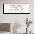 comurdyo Be Strong and Courageous Sign Joshua 1:9 Wall Decor 40"x15" Bible Verse Plaque Christian Faith Inspirational Quote Large Rustic Wooden Wall Hanging Art (Black)